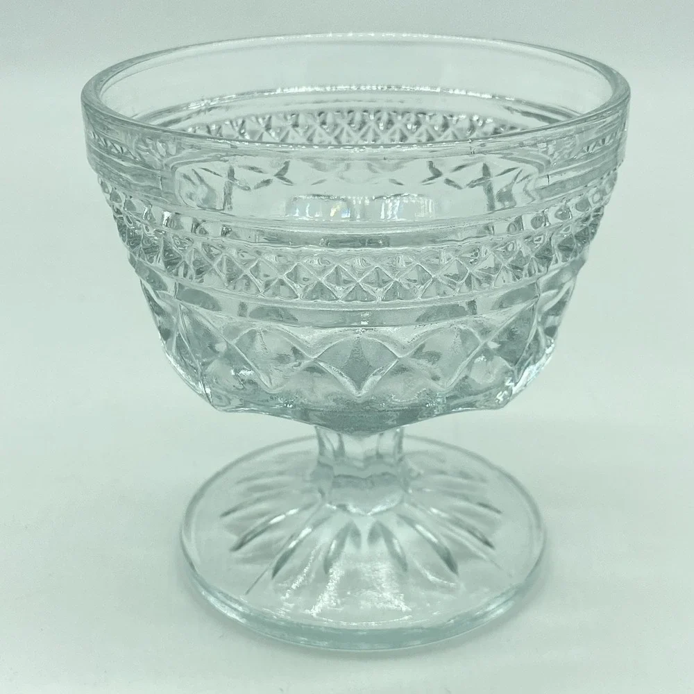 Anchor Hocking Wexford Footed Sherbet Cups 3 5/8